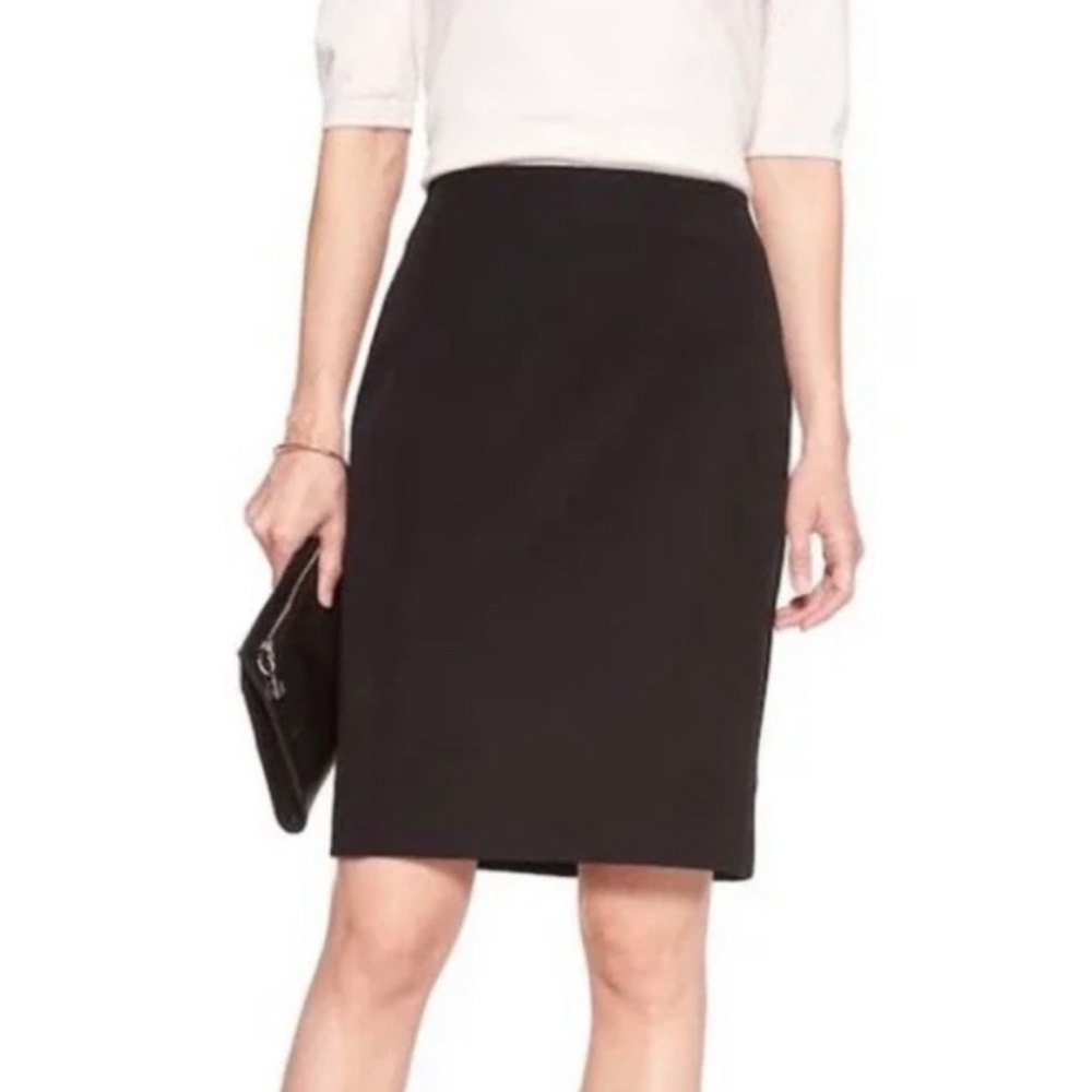 Black Business Wear Banana Republic MIDI Pencil Skirt with back Slit